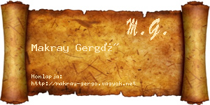 Makray Gergő névjegykártya